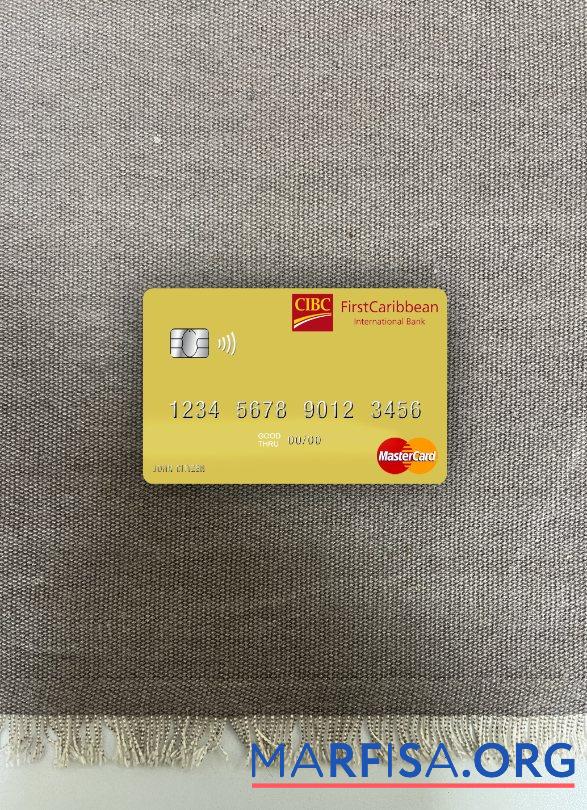 Blank Saint Vincent and the Grenadines FirstCaribbean International Bank mastercard photolook front template